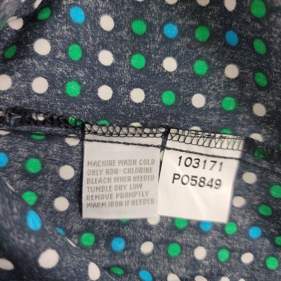 Foxcroft Shaped Fit Wrinkle-Free Size 6 Cotton Shirt Multi Polka Dot - Picture 12 of 14